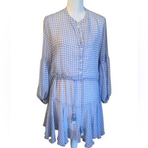 Aakaa Light Blue Gingham Dress